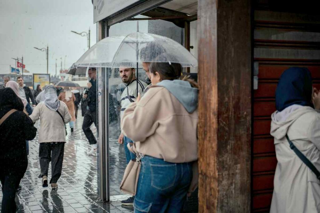 La fermata di un autobus